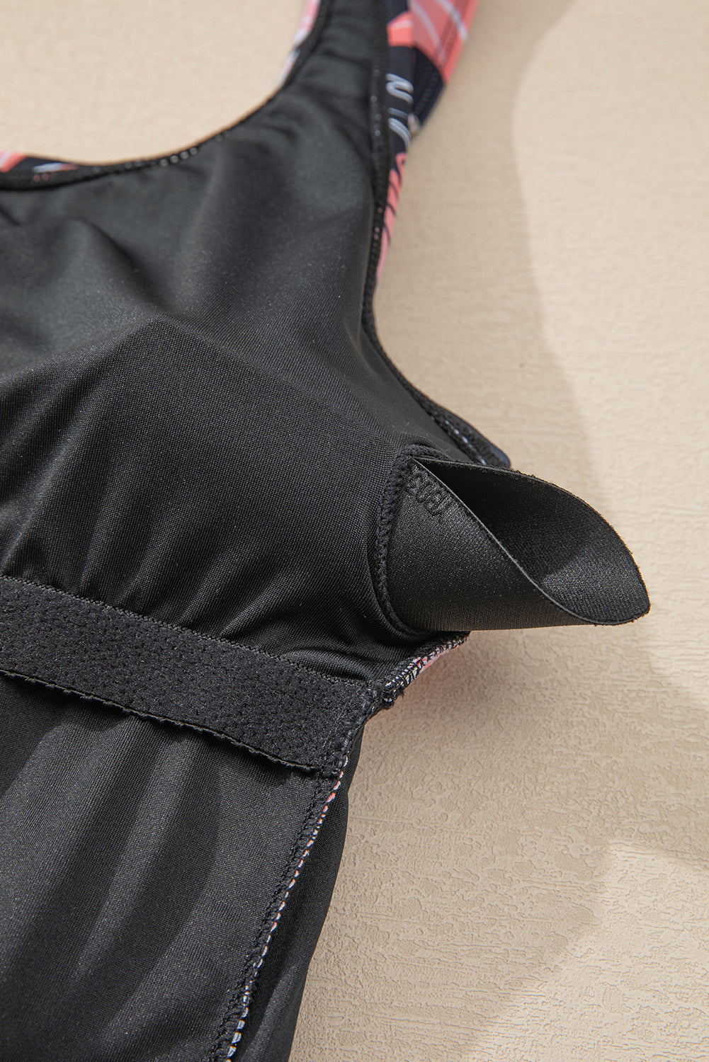 Black Floral Print Twisted Hollowed Back Swim Dress