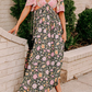 Black Boho Floral Patchwork Sexy V Neck Short Sleeve Maxi Dress