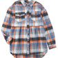 Multicolor Plaid Button Down Ruffled Shirt Jacket