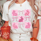 White Bunny Bowknot Graphic Easter Fashion T Shirt