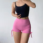 Ruched Drawstring High Waist Active Shorts