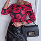 Floral Print Off Shoulder Long Sleeve Shirt Casual Slim Fit Blouse Top