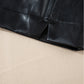 Black PU Leather Side Slits Slim Fit High Waist Mini Skirt