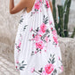 Floral Print Halter Casual Pleated Dress