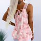 Glitter Lurex Love Heart Pattern Rose Print Contrast Lace Thick Strap Layered Tied Detail Chiffon Tank Romantic Top