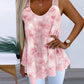 Glitter Lurex Love Heart Pattern Rose Print Contrast Lace Thick Strap Layered Tied Detail Chiffon Tank Romantic Top
