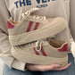 Fiery Red Retro PU Leather Lace-up Thick Sole Casual Shoes