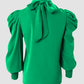 Tie Back Shirred Puff Sleeve Top
