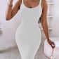Spaghetti Strap U Neck Casual Maxi Dresses Slim Fit Cami Dress Party Club Bodycon Dress