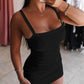 2PCS Bandeau Spaghetti Strap Sleeveless Bodycon Dress Sexy Slim Fit Mini Dress