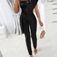Contrast Sequin One Shoulder Jumpsuit