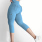 Butt Lifting Biker Capris Leggings High Waist Flap Pocket Workout Capris Gym Pants