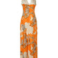 Floral Print Contrast Lace Split Hem Maxi Dress