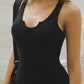 V Neck Sleeveless Knit Tank Casual High Strechy Slim Fit Top