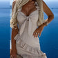 Tied Detail Ruffles Frill Hem Sleeveless Casual Dress