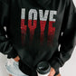 Black Rhinestone LOVE Graphic Crewneck Valentines Sweatshirt
