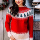 Fiery Red Retro Christmas Tree Holiday Sweater