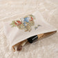 White Easter Rabbits Print Textured Zipper Cosmetic Bag