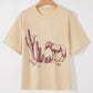 Parchment  Western Burro Cactus Crew Neck Graphic Tee