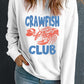 White CRAWFISH CLUB Printed Drop Shoulder Sweatshirt