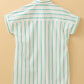 Mint Green St Patricks Striped Wide Short Sleeve Shift Mini Shirt Dress