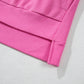 Bonbon Solid O Neck High Low Hem Pullover Sweatshirt