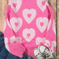 Bonbon Pearl Beaded Heart Drop Shoulder Sweater
