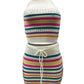 Striped Colorblock Sleeveless Crochet Mini Dress
