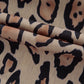 Light French Beige Oversized Leopard Print Balloon Sleeve Casual Shirt