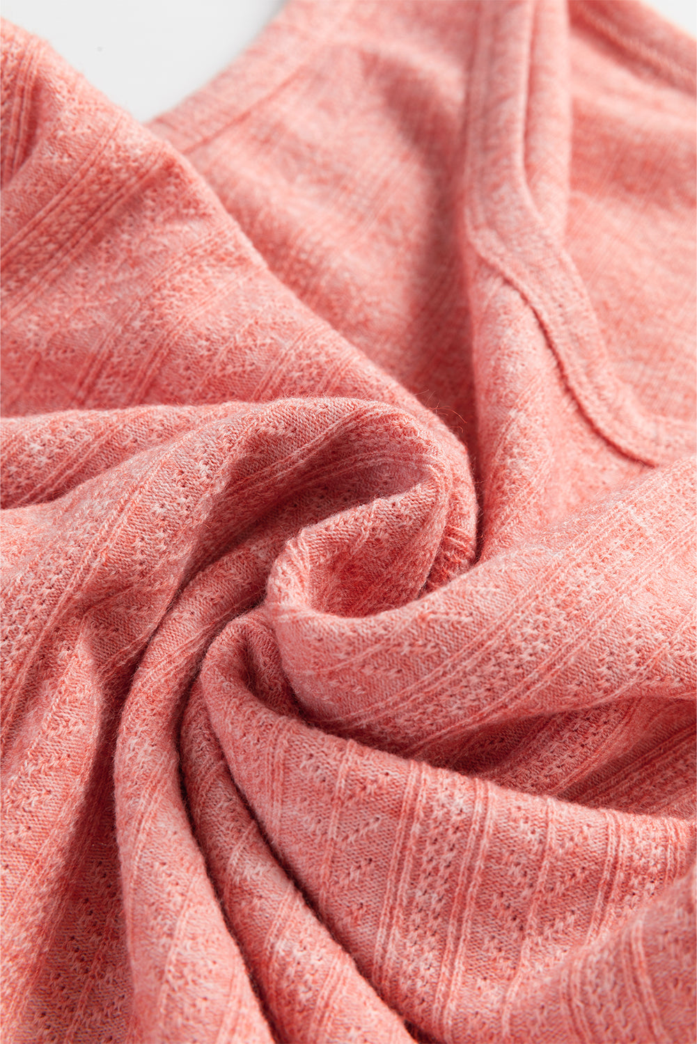 Fushia Solid Color Textured U Neck Slim Tank Top