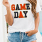 White Glitter GAME DAY Rugby Football Season Round Neck T Shirt