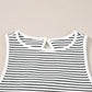 White Striped Print Ribbed Knit Sleeveless Top