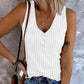V Neck Sleeveless Ribbed Tank Top