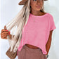 Sachet Pink Solid Color Sweater Tee with Side Slits