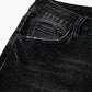 Carbon Grey Mineral Wash Raw Hem High Waist Flared Jeans