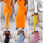 Spaghetti Strap U Neck Casual Maxi Dresses Slim Fit Cami Dress Party Club Bodycon Dress
