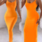 Spaghetti Strap U Neck Casual Maxi Dresses Slim Fit Cami Dress Party Club Bodycon Dress