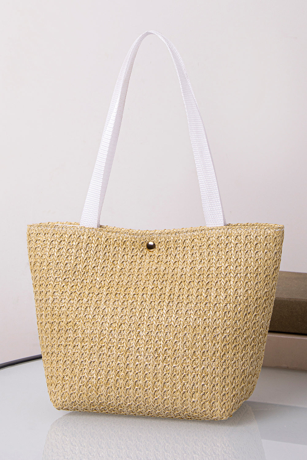 Beige Minimalist Large Tote Bag