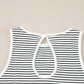 White Striped Print Ribbed Knit Sleeveless Top