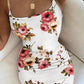 Floral Print Chain Decor Bodycon Dress