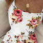 Floral Print Chain Decor Bodycon Dress