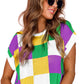 Tillandsia Purple Color Block Cap Sleeve Sweater