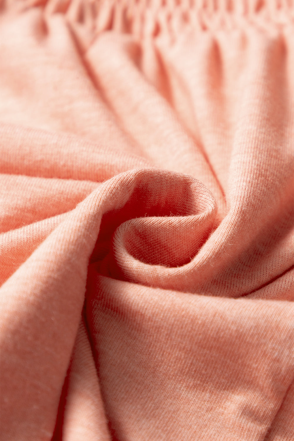 Fushia Smocked Front V Neck Pleated Babydoll Short Sleeve Top