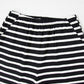 Black White Striped Short Sleeve Top and Shorts Set