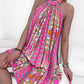 Floral Print Sleeveless Halter Casual Pleated Dress Vintage Dress