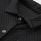 Black Retro Quilted Flap Pocket Button Shacket