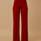 Metal Button Decor High Waist Casual Straight Leg Work Pants