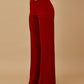 Metal Button Decor High Waist Casual Straight Leg Work Pants