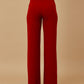 Metal Button Decor High Waist Casual Straight Leg Work Pants