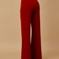 Metal Button Decor High Waist Casual Straight Leg Work Pants